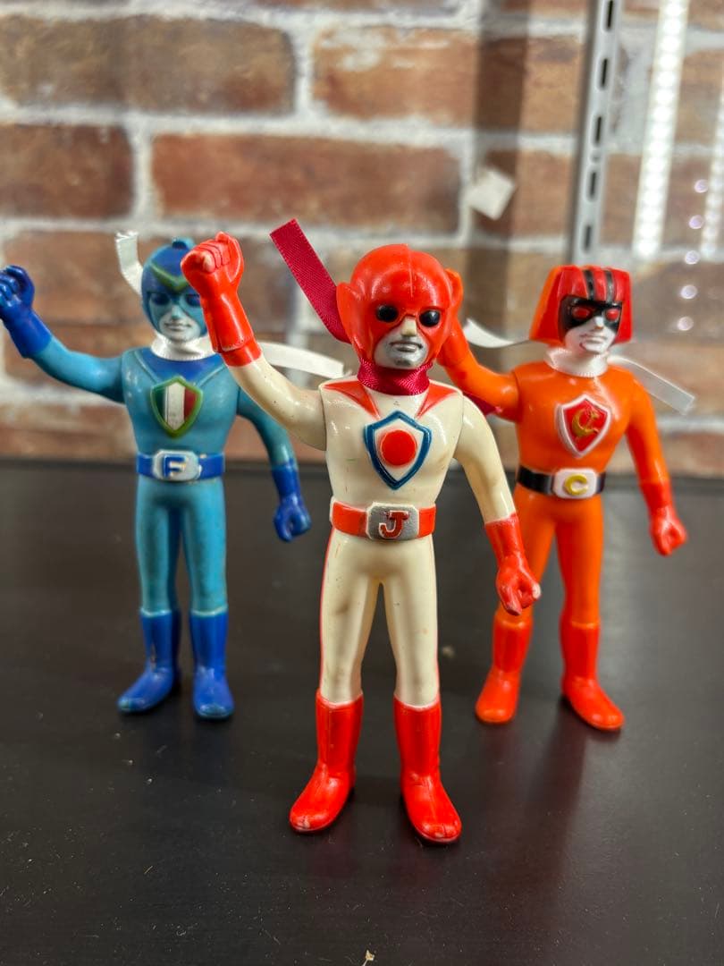 ピ*ん様 ポピー バトルフィーバーJ ソフビ　3体