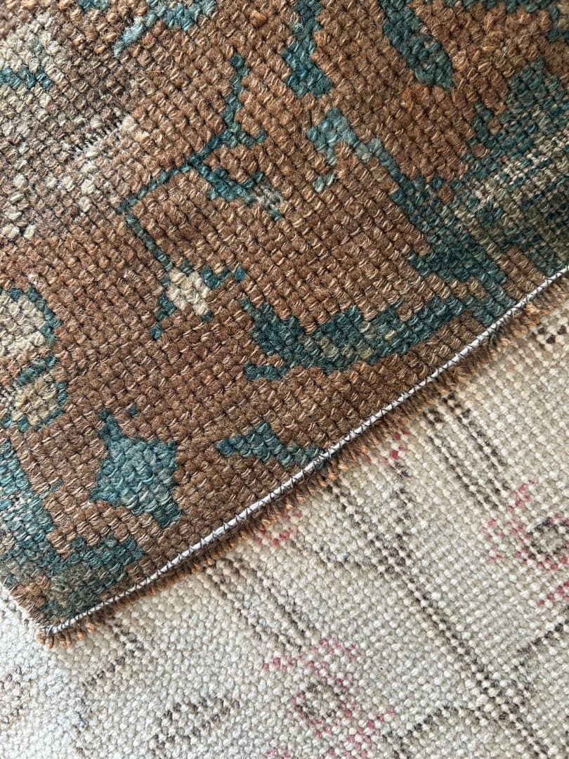 レア柄　Sunset Brown トルコ　ヴィンテージラグ　トルコラグ