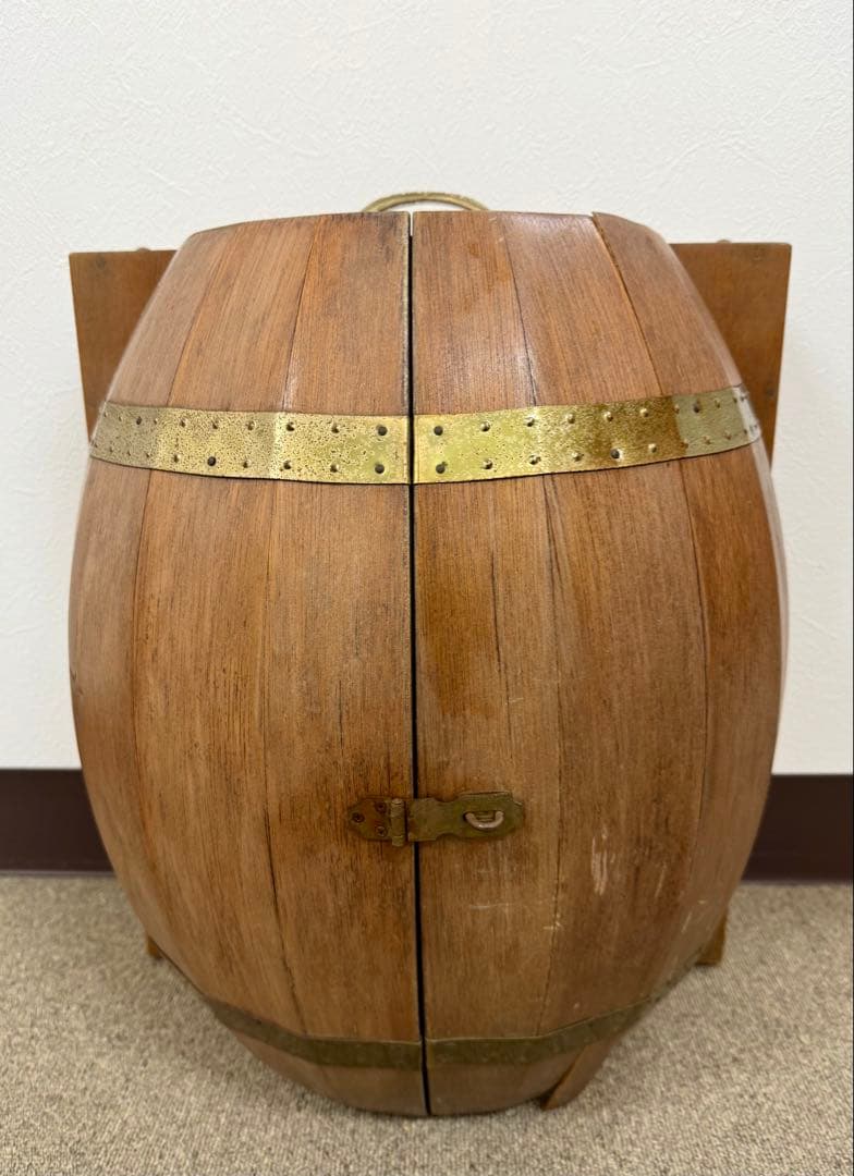 レア✨ヴィンテージ☆樽型 ワインラック＆キャビネット　 木製　グラス入れ 飾棚
