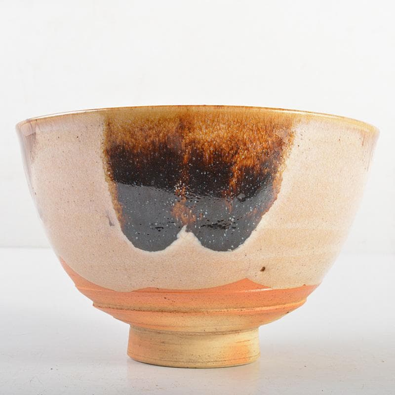 茶道具　高取焼　茶碗　陶印あり　仕覆・時代箱付　V　R7029