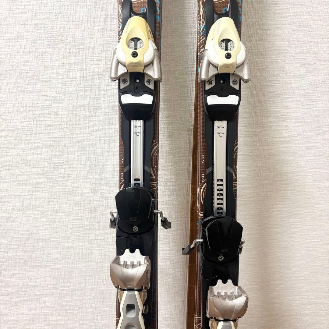 ■SALOMON■女性用スキーセット■板154/靴24-24.5/ストック105