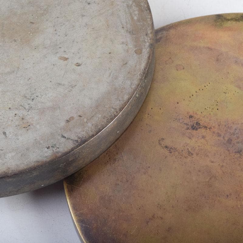 中国　古銅　銅鏡　古鏡　紙鎮　文鎮　2点　C　9214