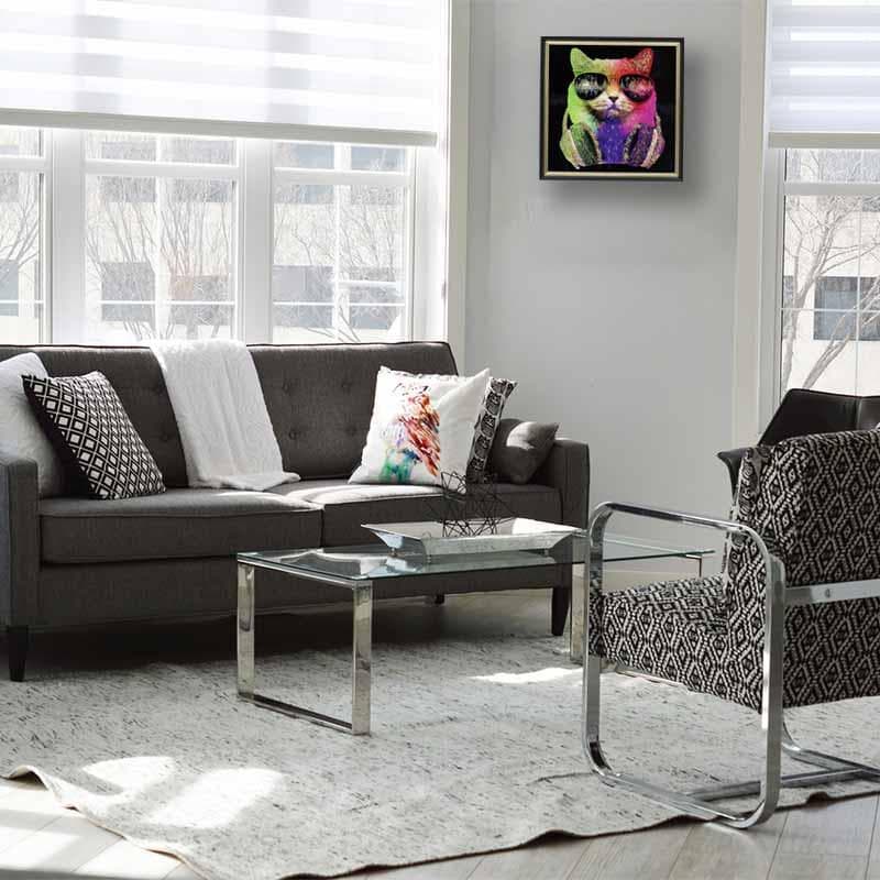 アートフレーム ファンキーキャット/猫 カッツェ 絵画 クリスタルピクチャー