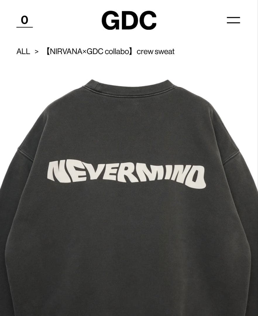 NIRVANA×GDC collabo crew sweat キムタク着用