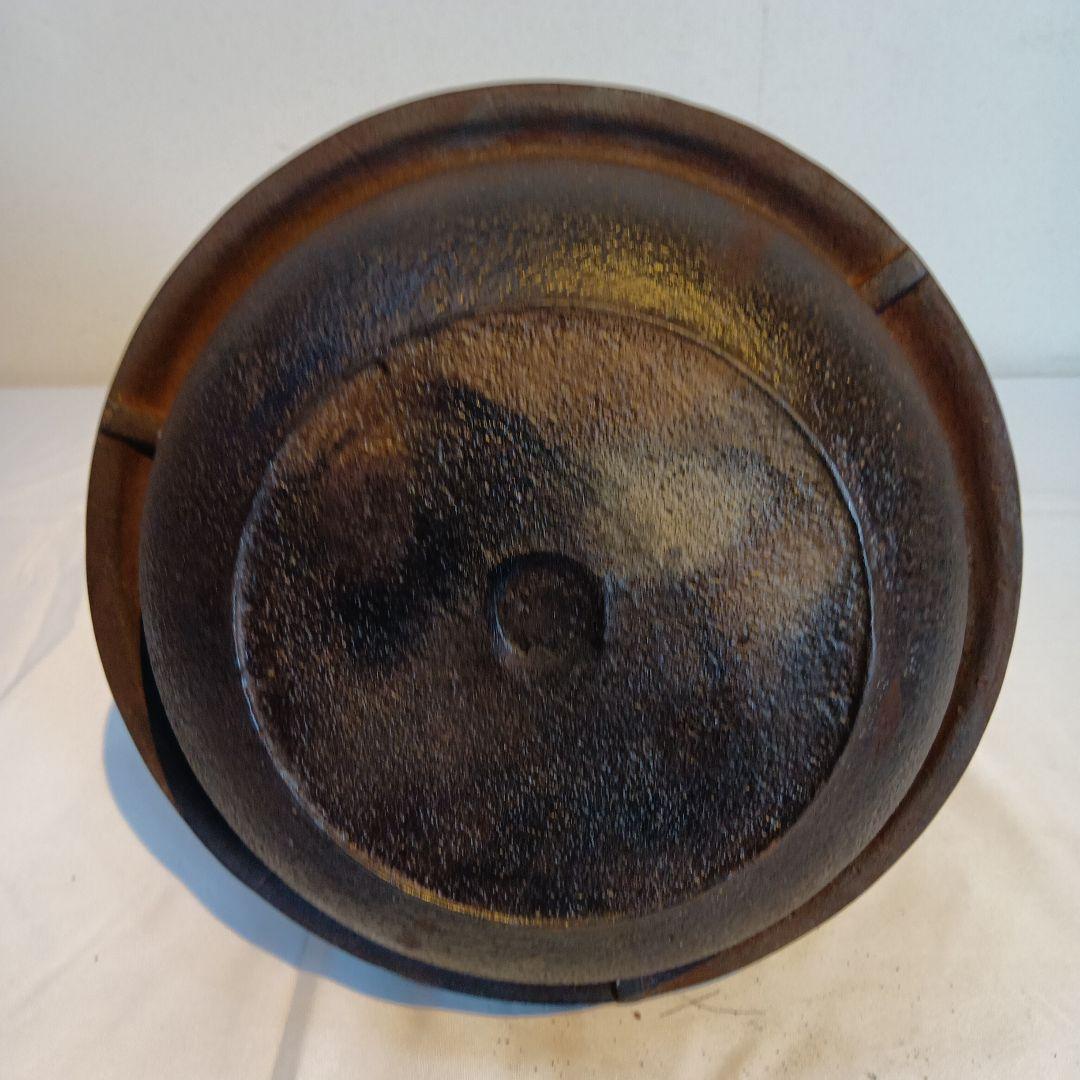 茶道具　(釜師)和田美之助　唐銅朝鮮風炉　真形釜　共箱