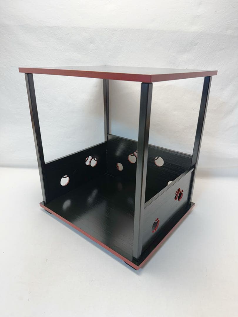 美品 茶道具 円能斎好写 つぼつぼ 壺々棚 青漆爪紅 組み立式 紙箱