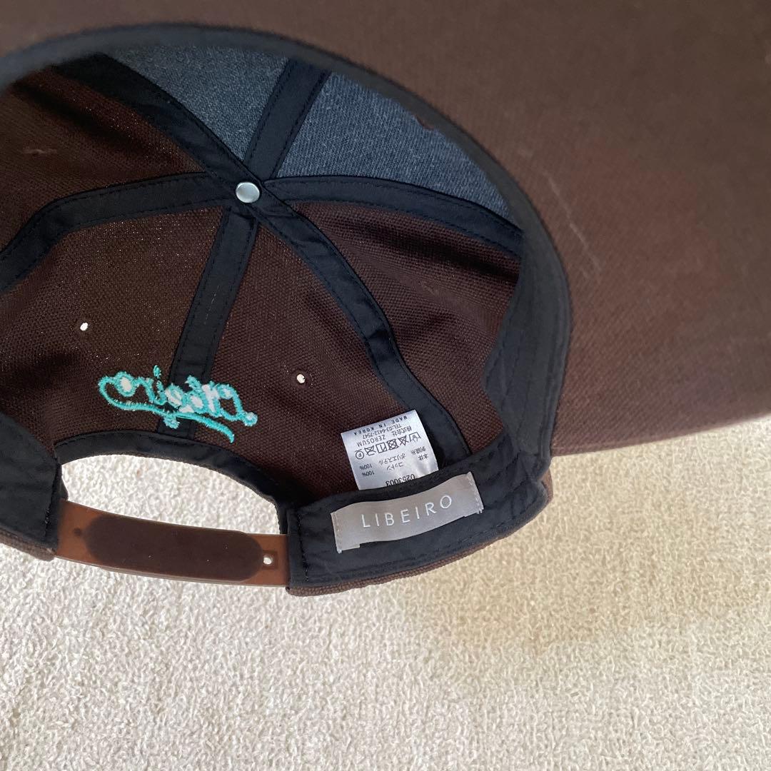 LIBEIRO LR刺繍ブラウンキャップ