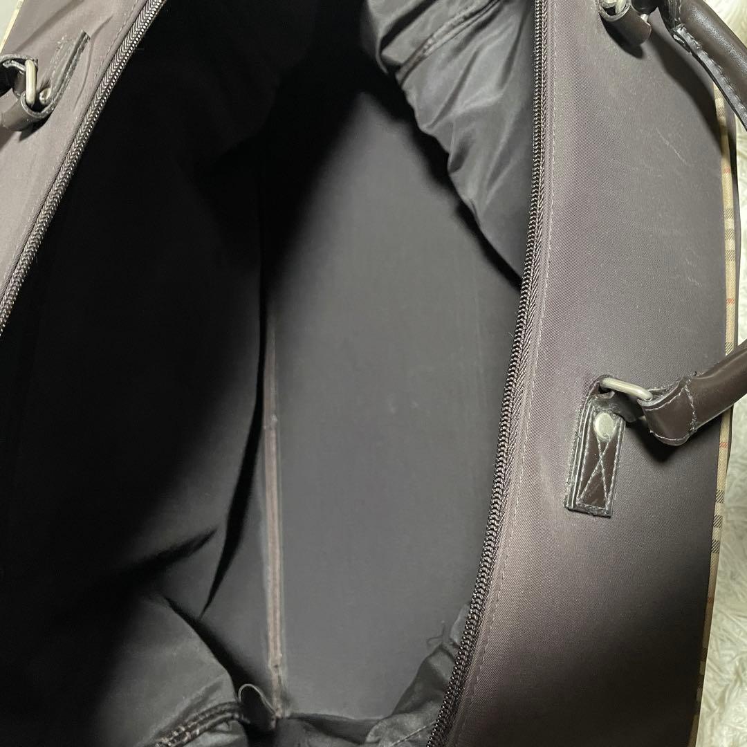 BURBERRY バーバリー ボストンバッグ ナイロン ノバチェック ブラウン