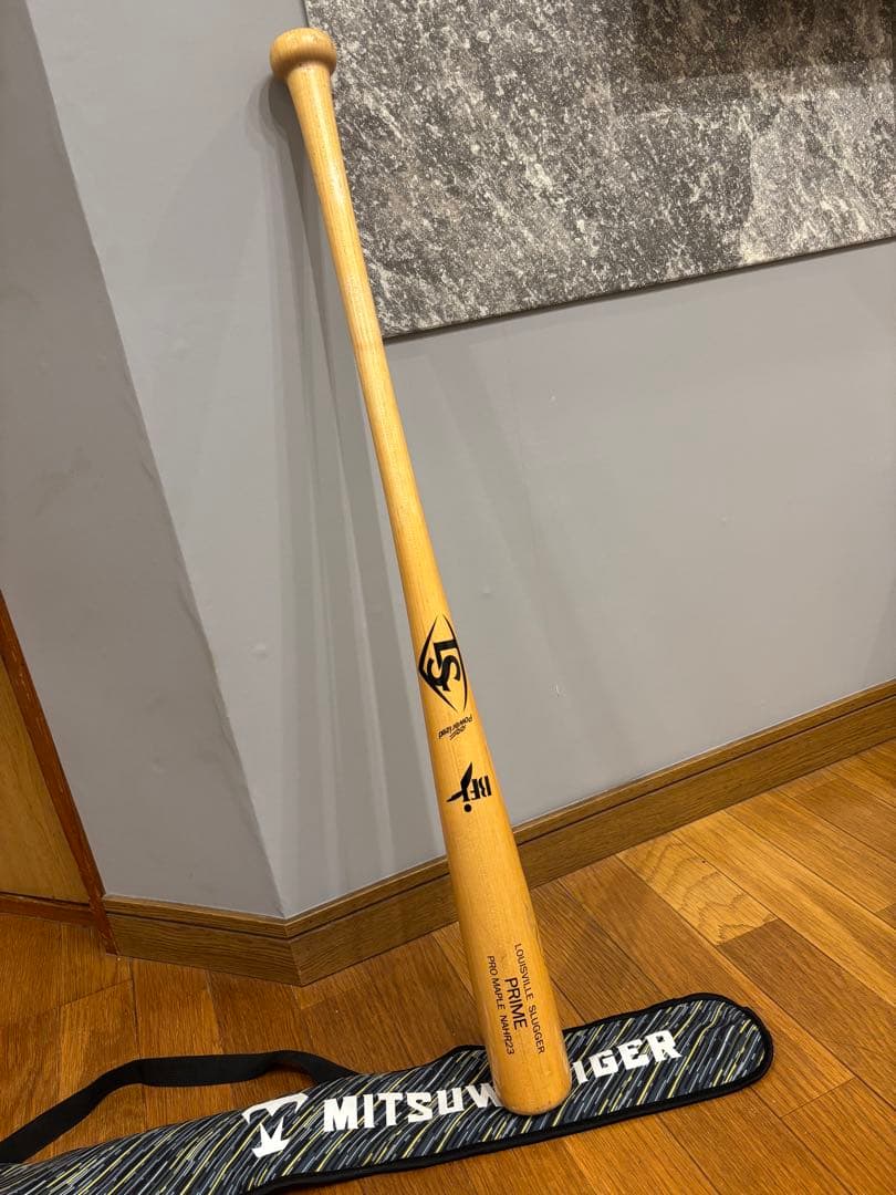 ルイスビルスラッガー　木製バット　ミツワタイガー　バットケースセット　使用少美品