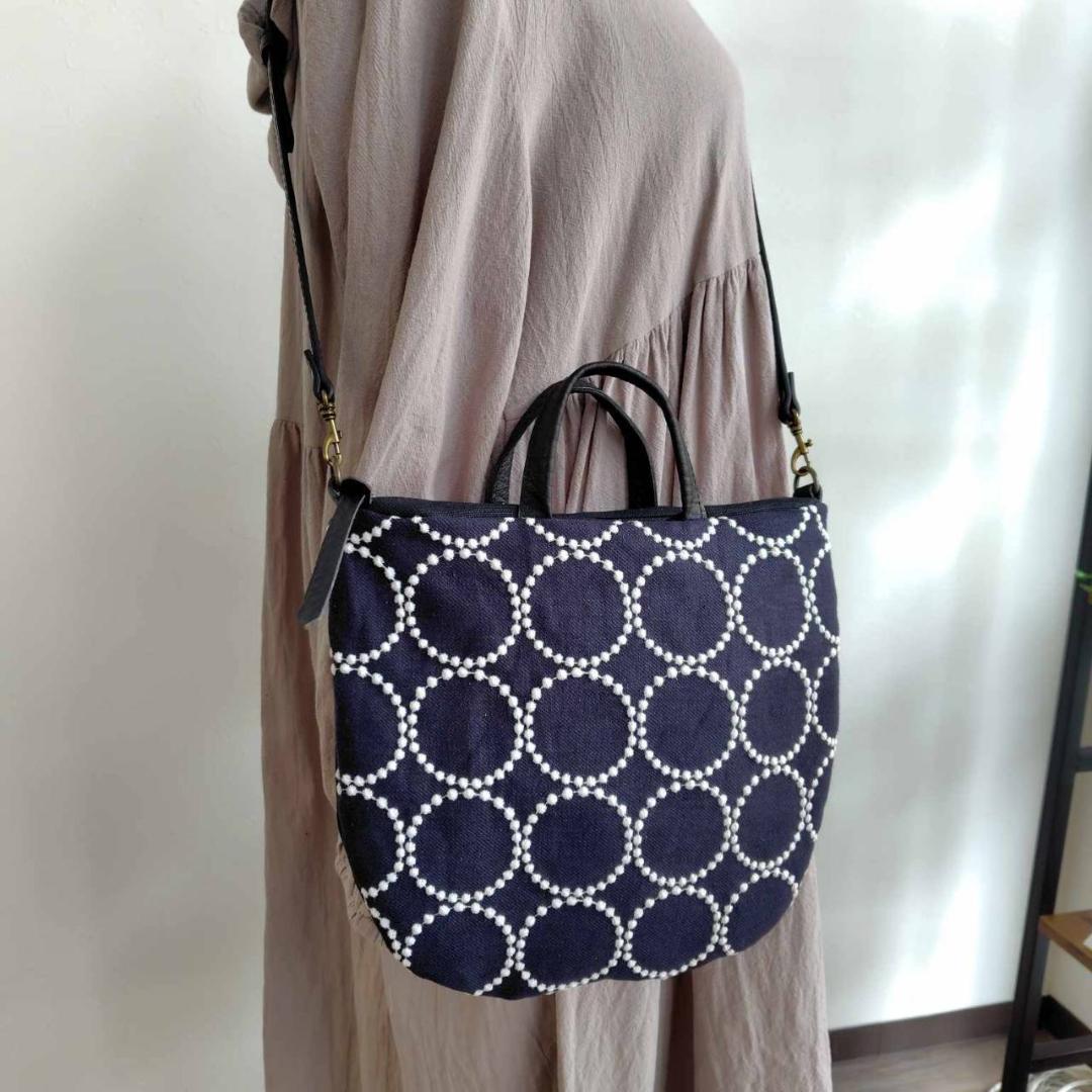 ミナペルホネン/2025tambourineタンバリンネイビー×白/ロングミニ