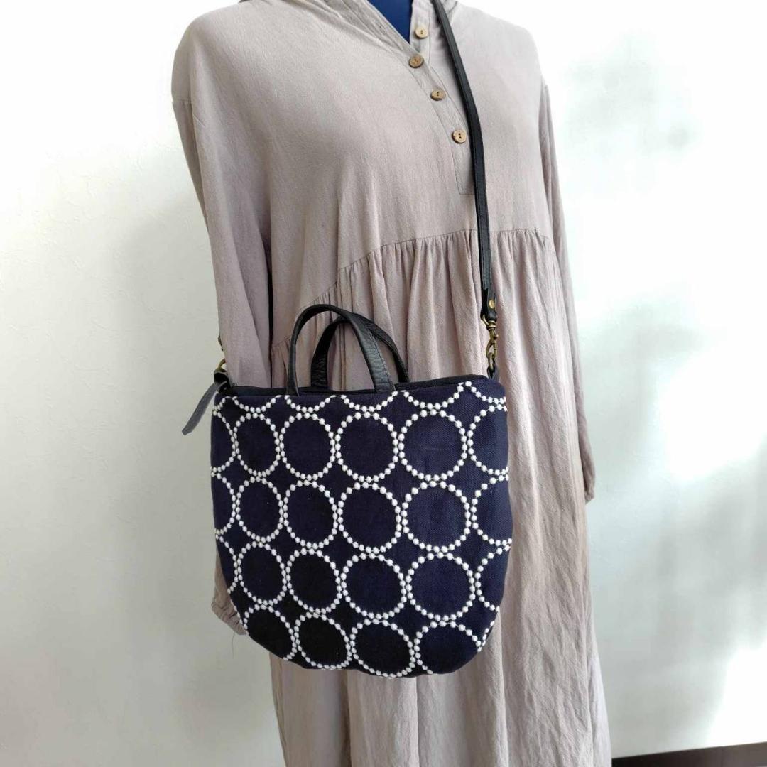 ミナペルホネン/2025tambourineタンバリンネイビー×白/ロングミニ