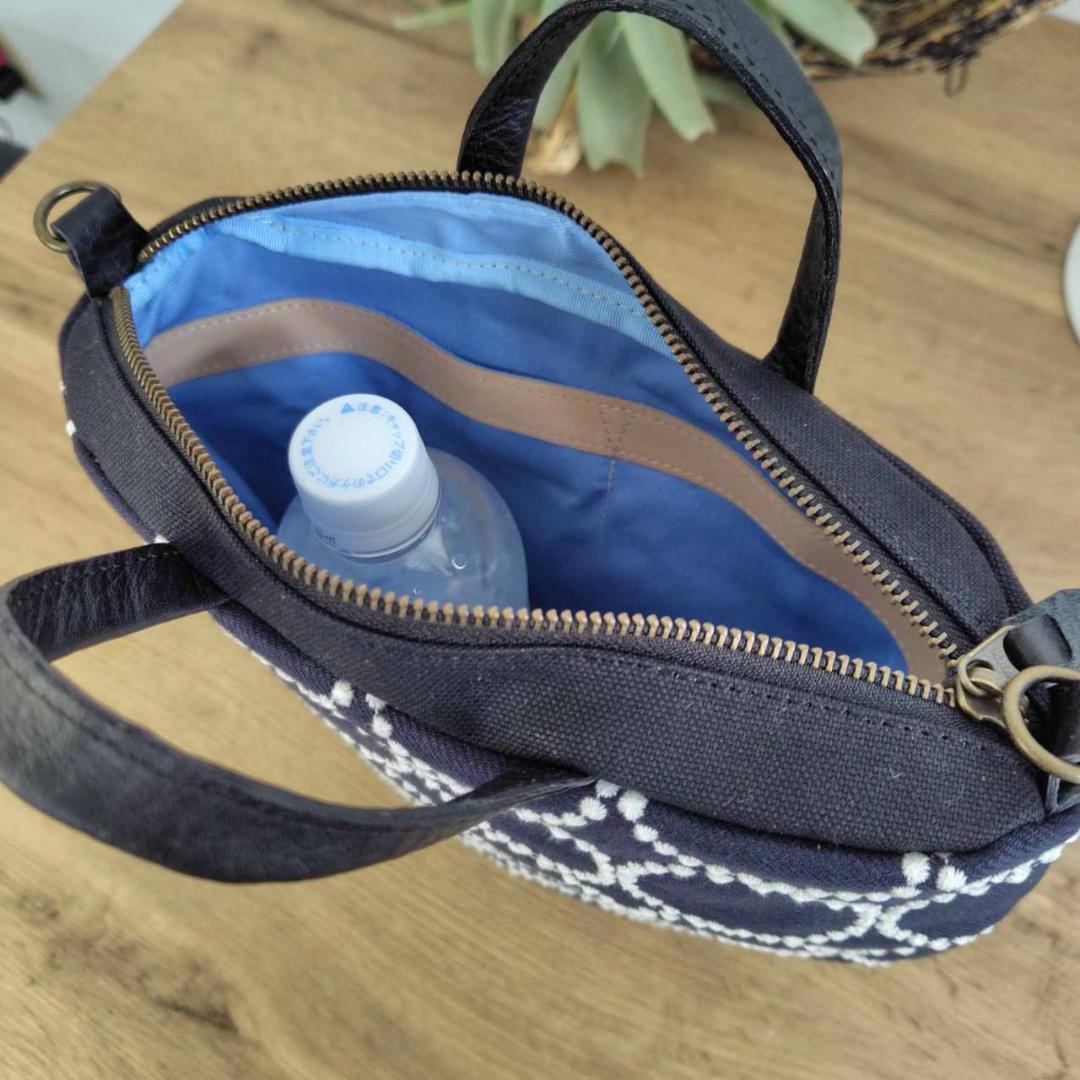 ミナペルホネン/2025tambourineタンバリンネイビー×白/ロングミニ