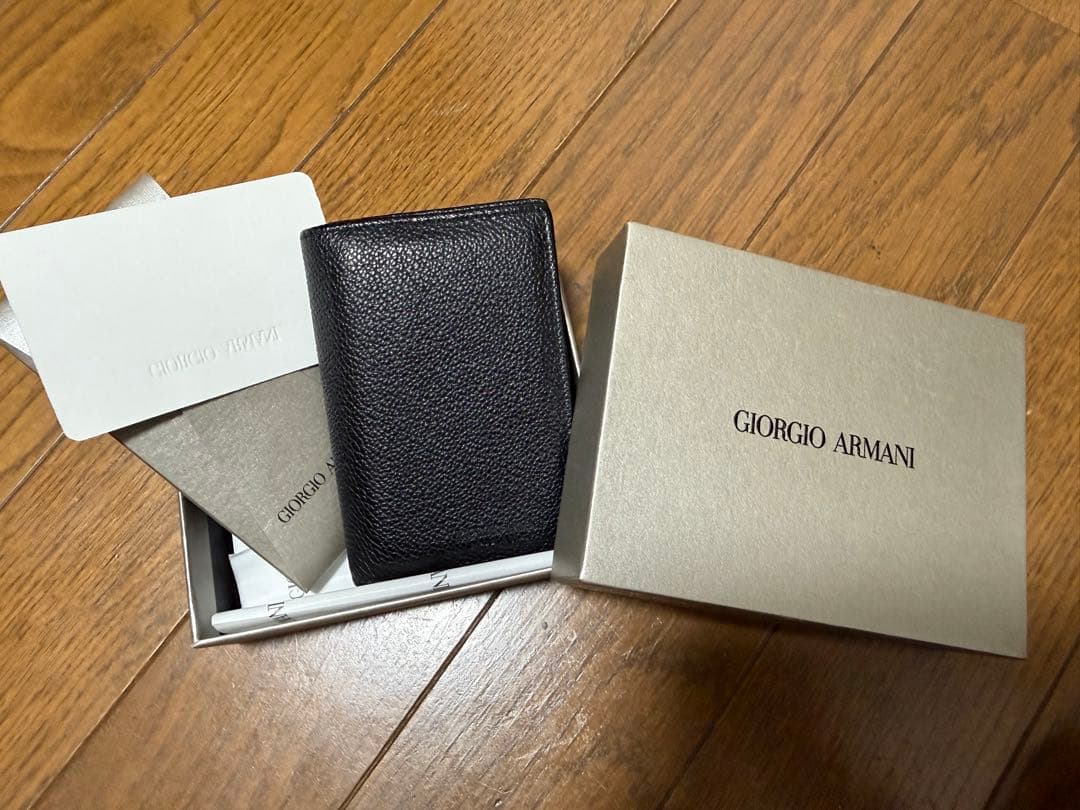 Giorgio Armani ブラックレザー 名刺入れ