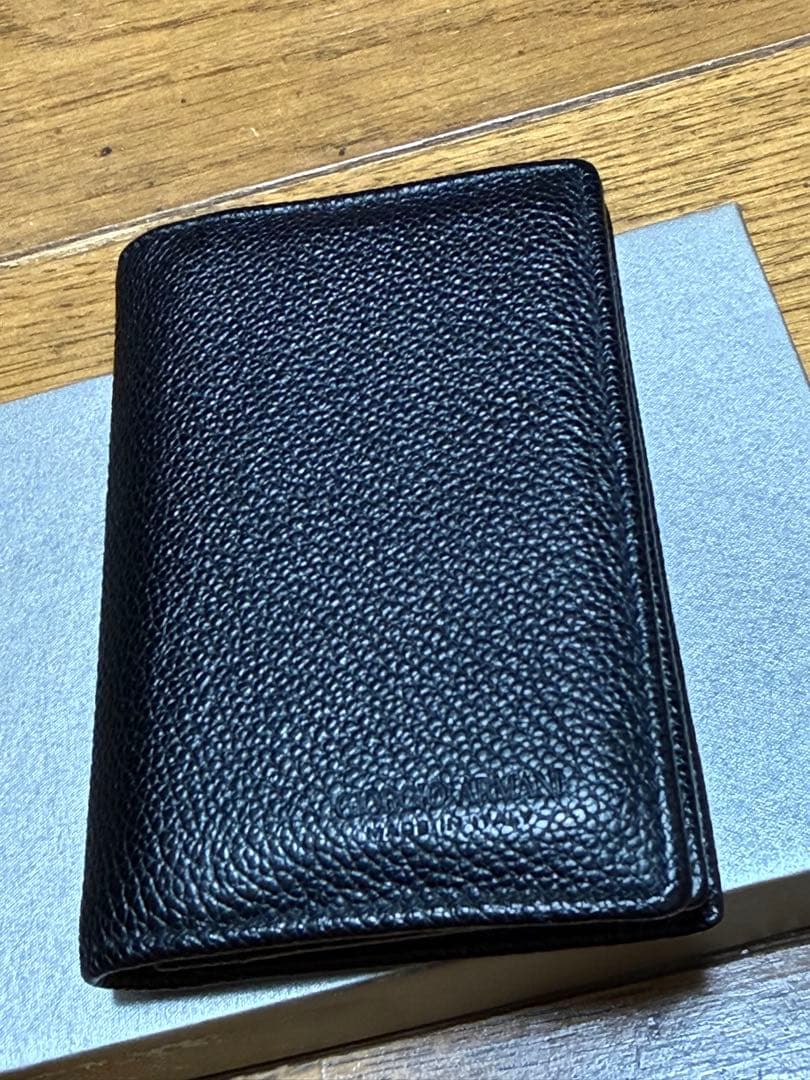 Giorgio Armani ブラックレザー 名刺入れ