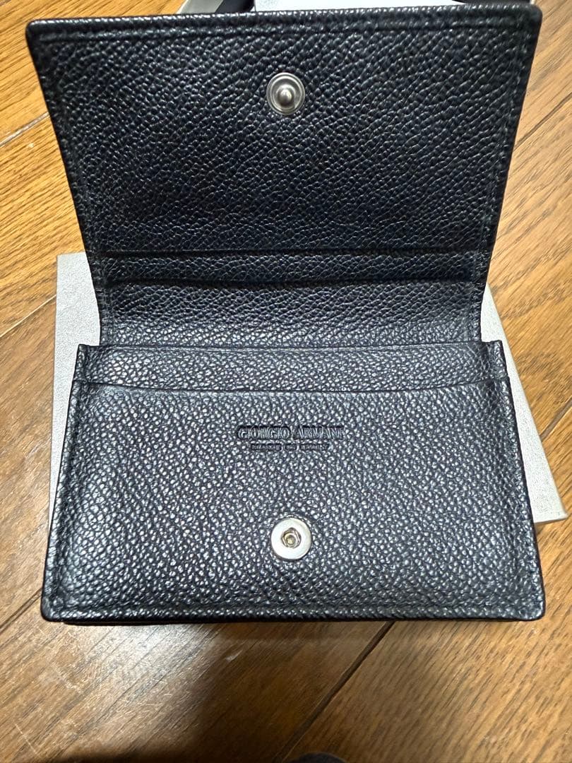 Giorgio Armani ブラックレザー 名刺入れ