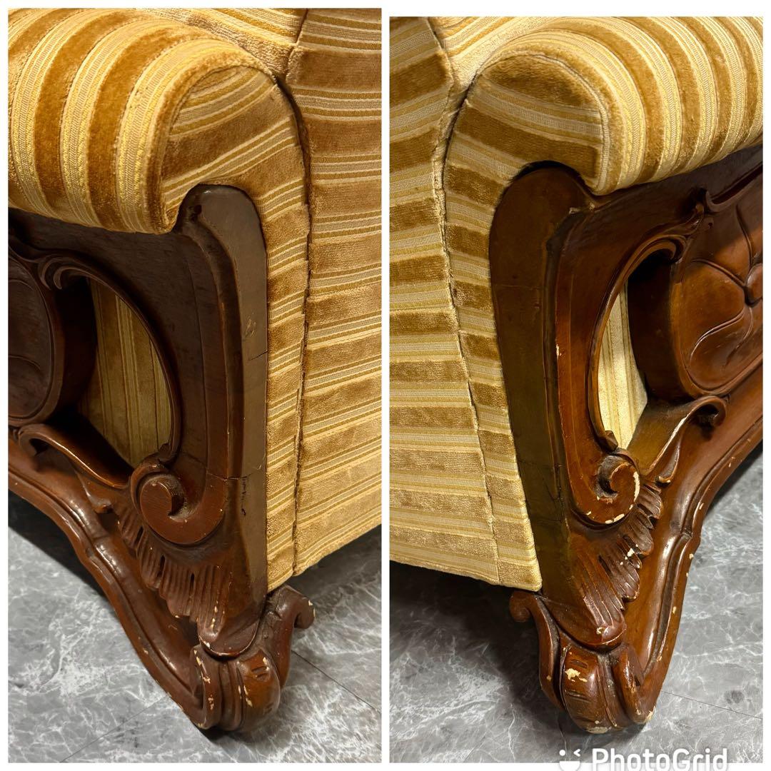 重厚な存在感　中国家具 花梨材 唐木 ソファ チェア 無垢 高級飾り家具　①ハ