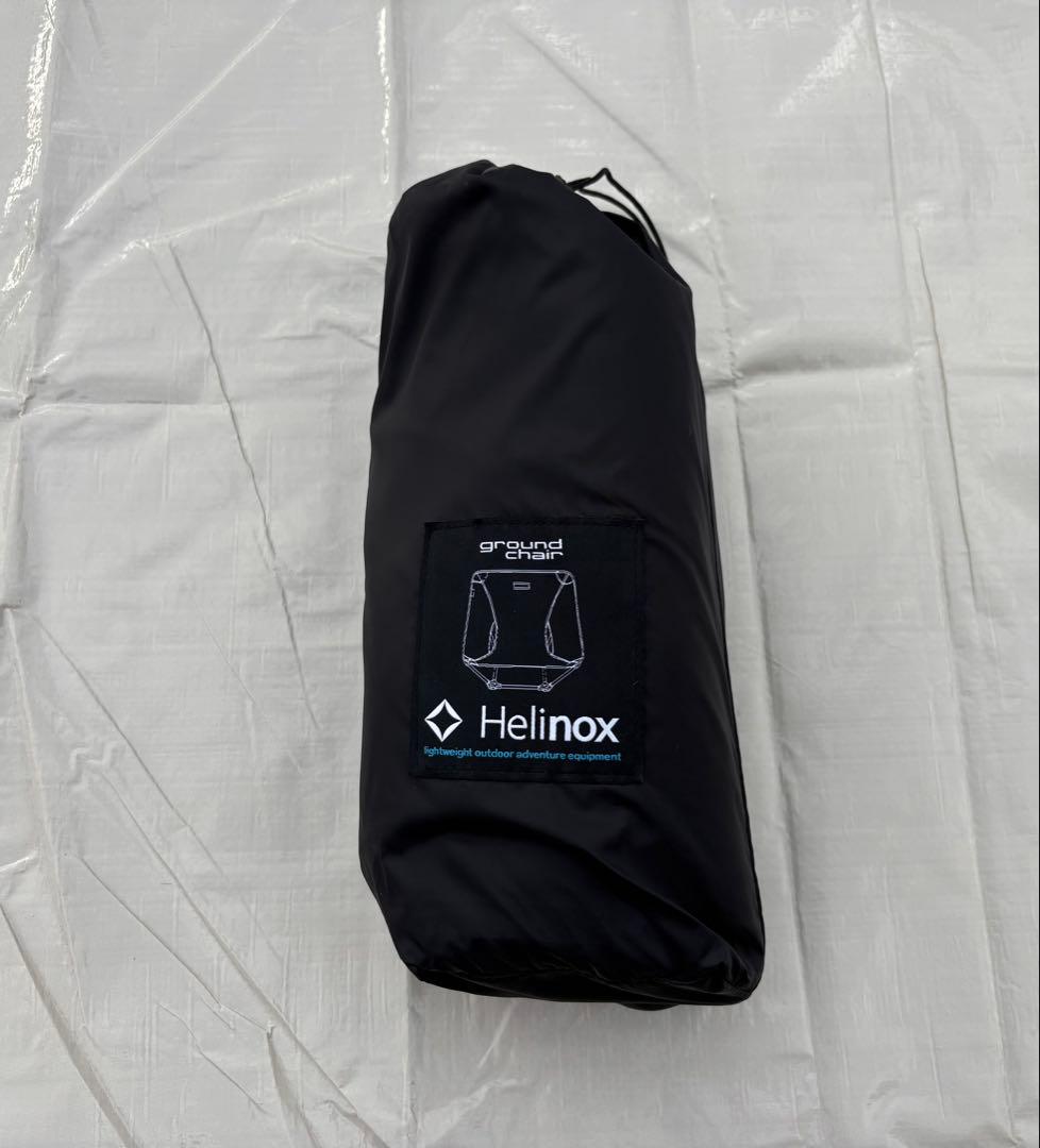 【中古・美品】Helinox グラウンドチェア　ブラック／ブルーポール　収納袋付
