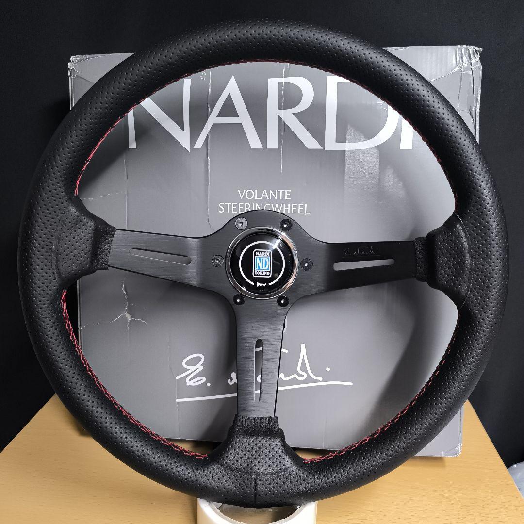 NARDIナルディタイプ　ステアリング ブラック350mm 　ディープ75mm