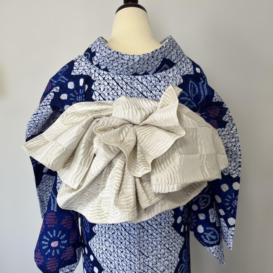 w-16 有松絞り　浴衣　美品　裄66