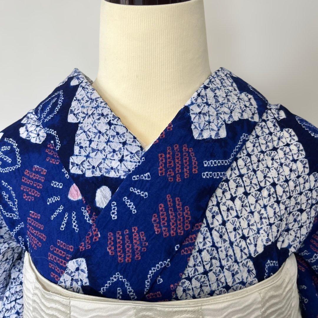 w-16 有松絞り　浴衣　美品　裄66