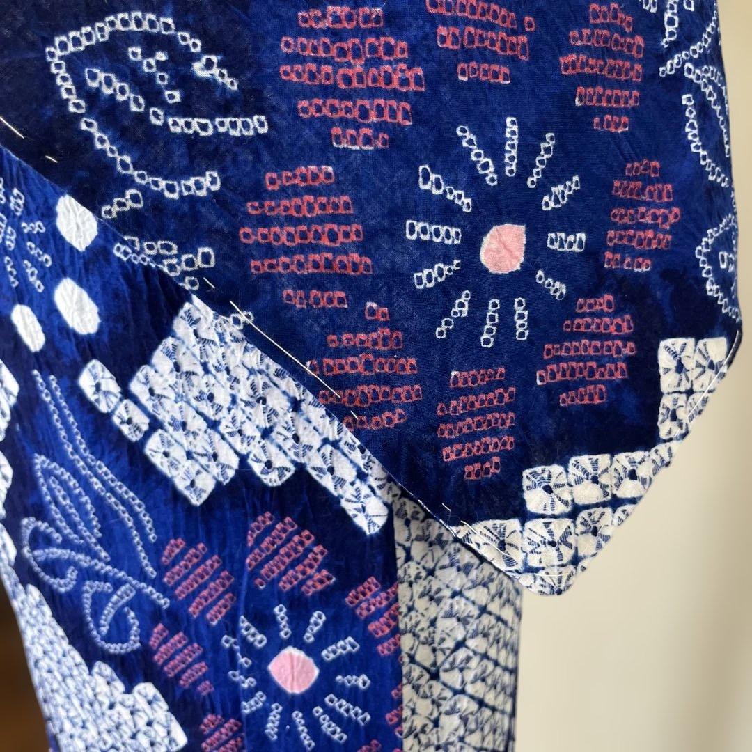 w-16 有松絞り　浴衣　美品　裄66