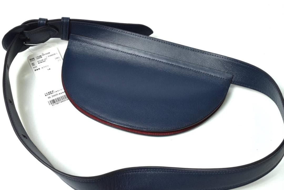 未使用6.8万 J&M DAVIDSON ウエスト ベルトポーチ ネイビー