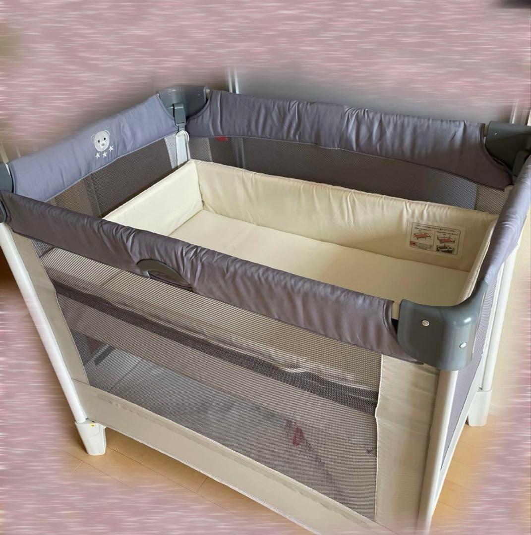 ベビーベッド　アップリカ　ココネルエアーAB グレーベアGR