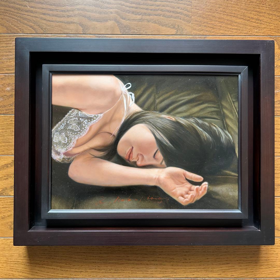 絵画　リアリズム　油彩画　女性　中島健太　「象が出る夢を見た」