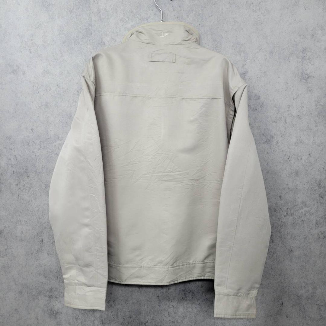 イヴサンローラン 刺繍 ナイロンジャケット ベージュ XL 古着 90s