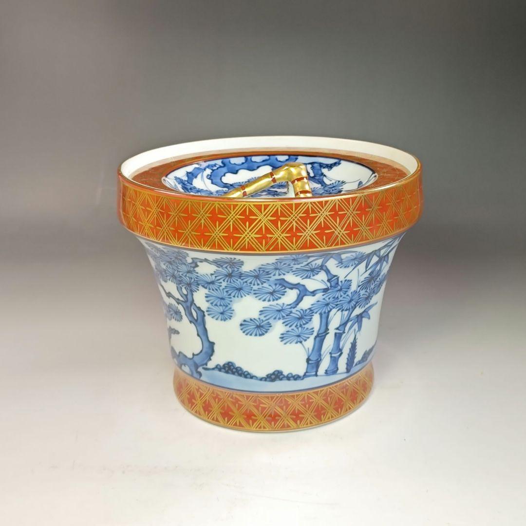 イ753 水指『平安　春峰造』『末廣金襴手　水指　共箱』茶道具