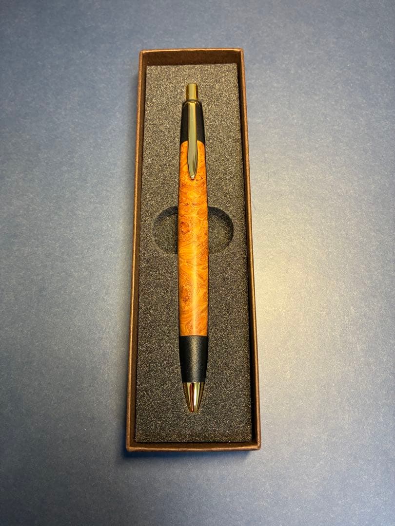 ボナンペン　花梨瘤　シャープペンシル　真鍮金具