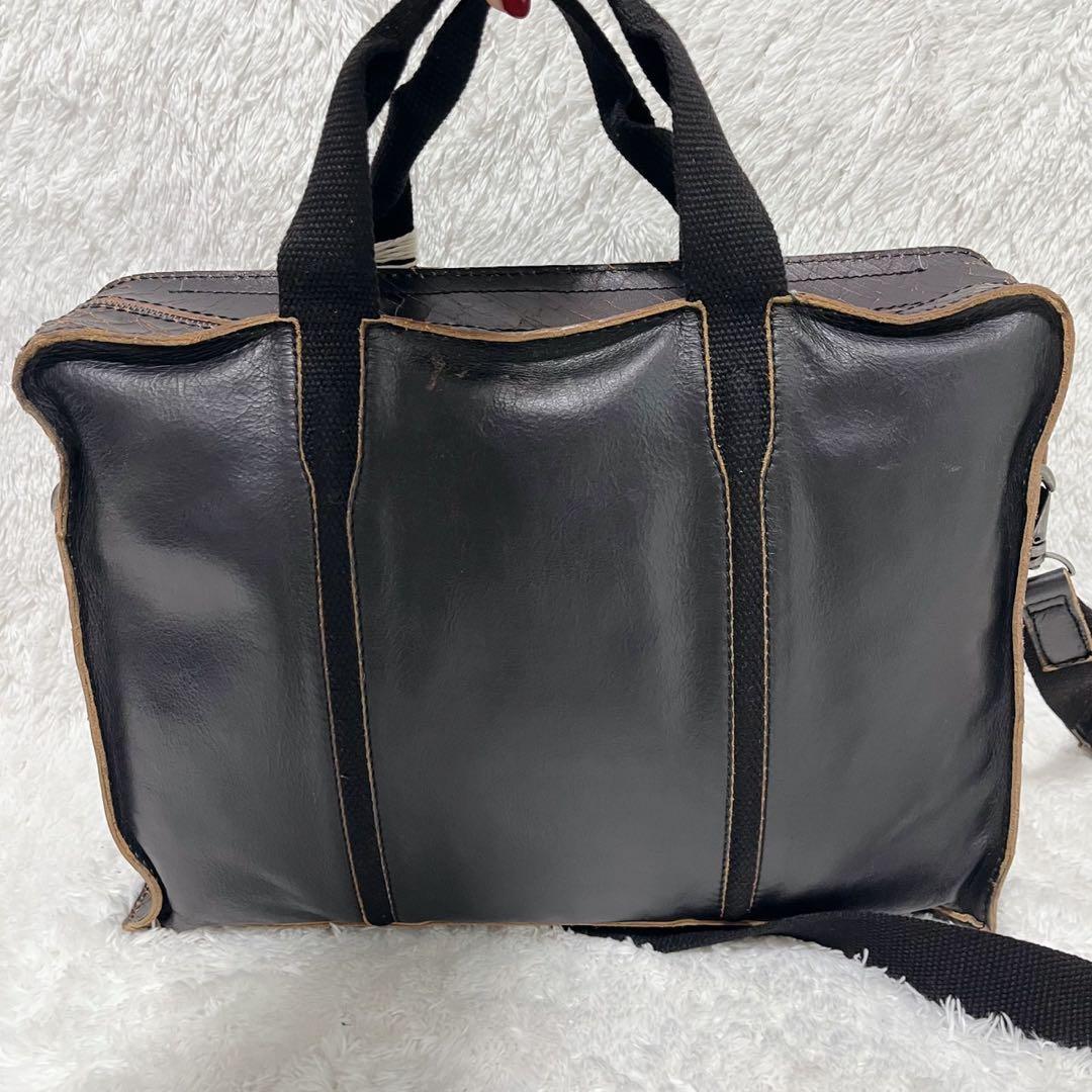 DIESEL レザー トートバッグ ダメージ加工 ブラック 2way パンク