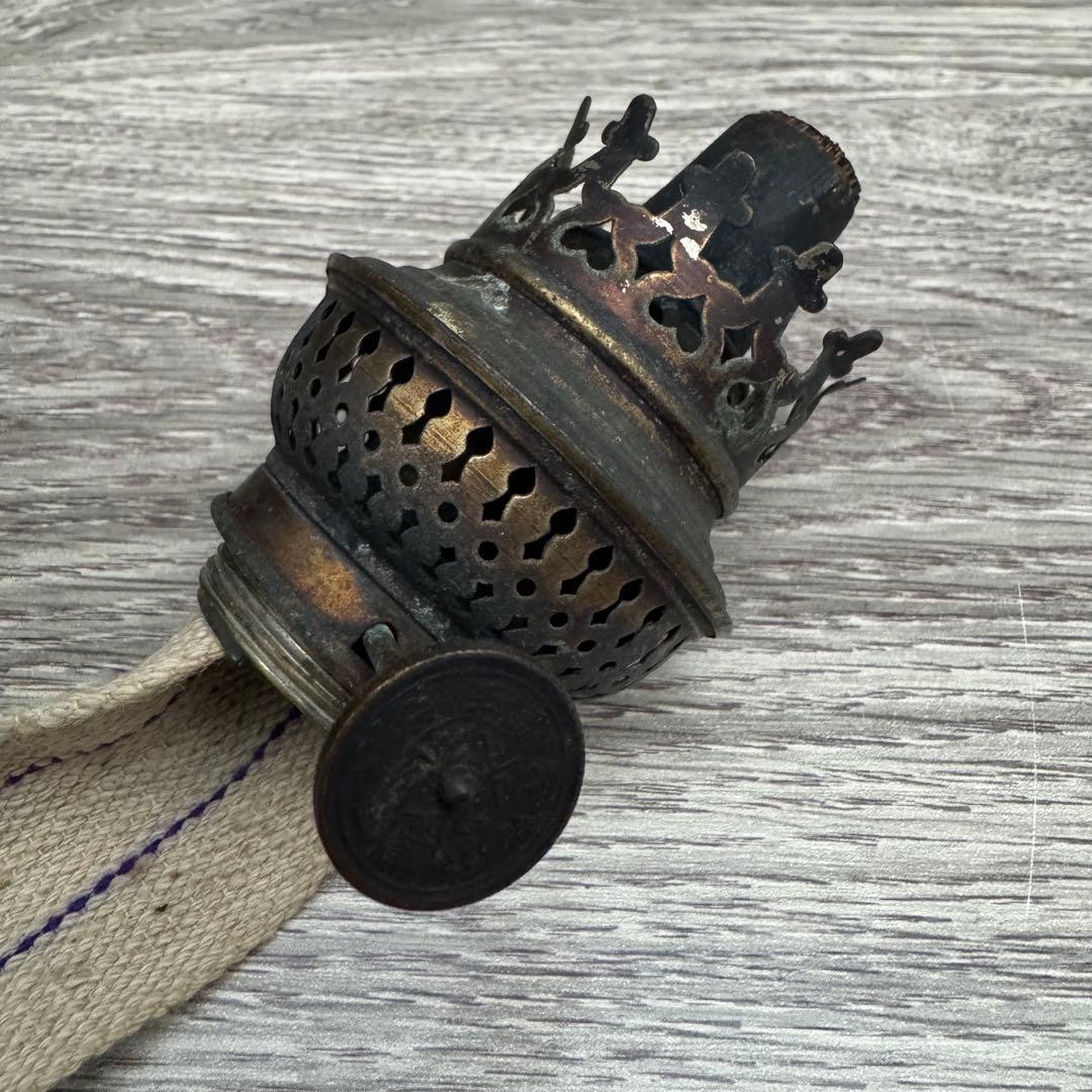 【希少】 オイルランプ 木製台 古道具　　　アンティーク