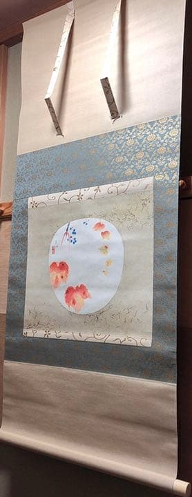 深秋　掛け軸　掛軸　共箱あり　日本画 原画 二重箱 35