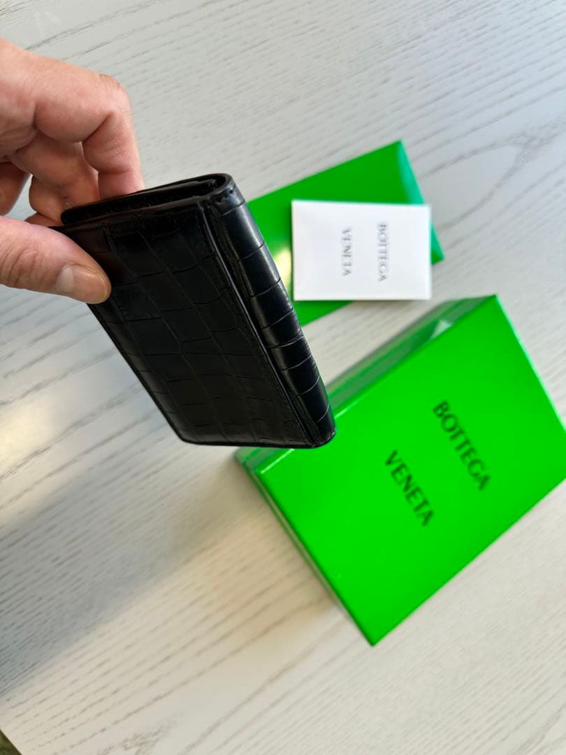 ボッテガヴェネタ アリゲーター 名刺入れ カードケース　ブラック
