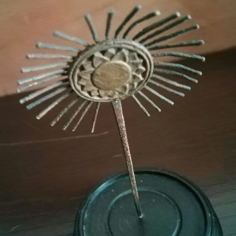 逸品　仏教美術　光背　放射光　古銅　江戸明治期　オブジェ　和骨董　アンティーク