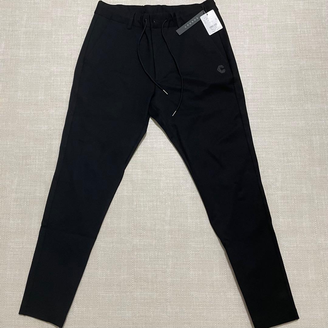 CRONOS ブラック スリムフィット 黒パンツ　ゴルフ