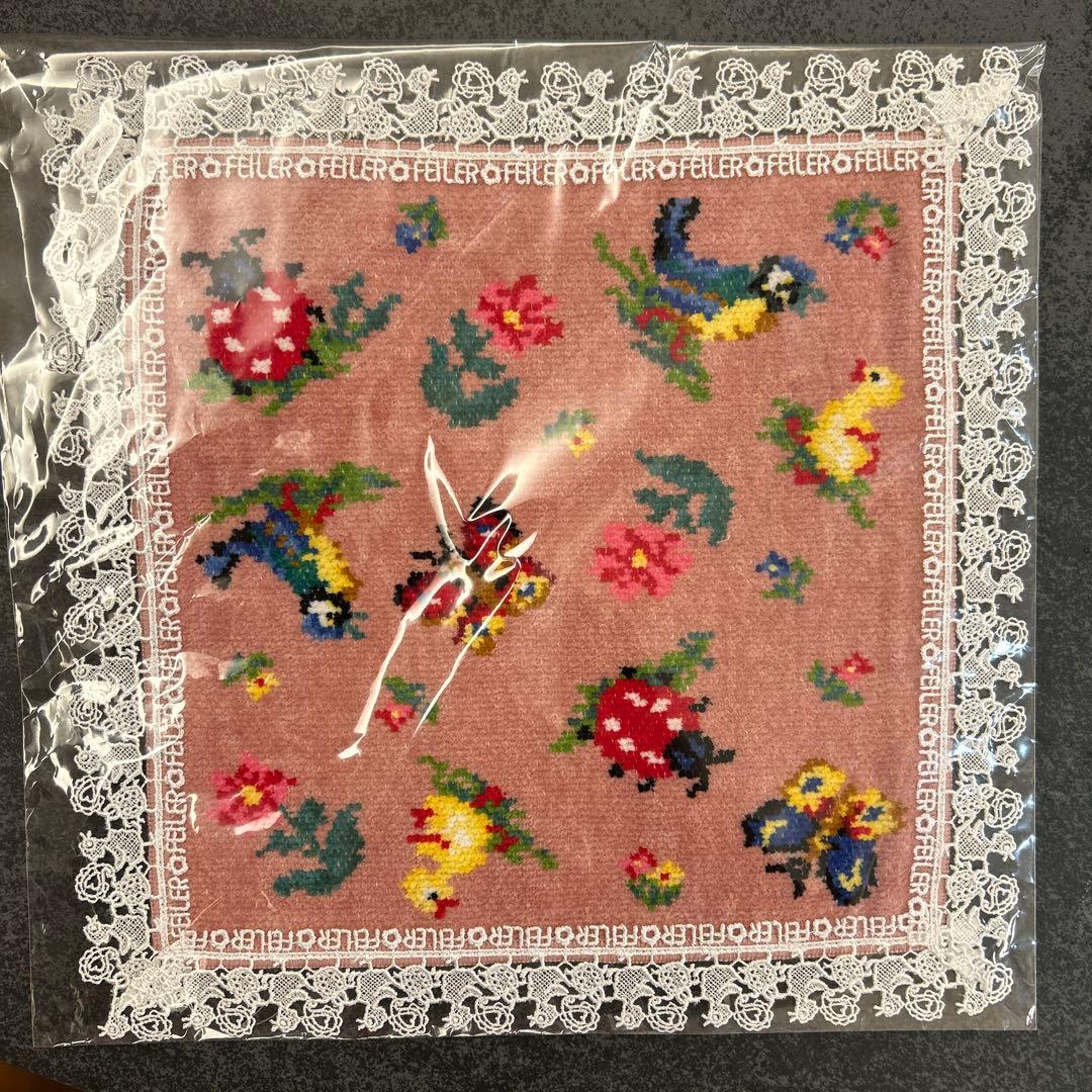 フェイラー　ハイジ 近沢レース ハンカチ　ハイジペイズリー 舟型ポーチ　ピンク