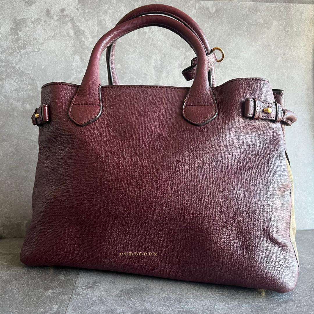 ⭐️BURBERRY⭐️バーバリー バナーバッグ ミディアム ボルドー レザー
