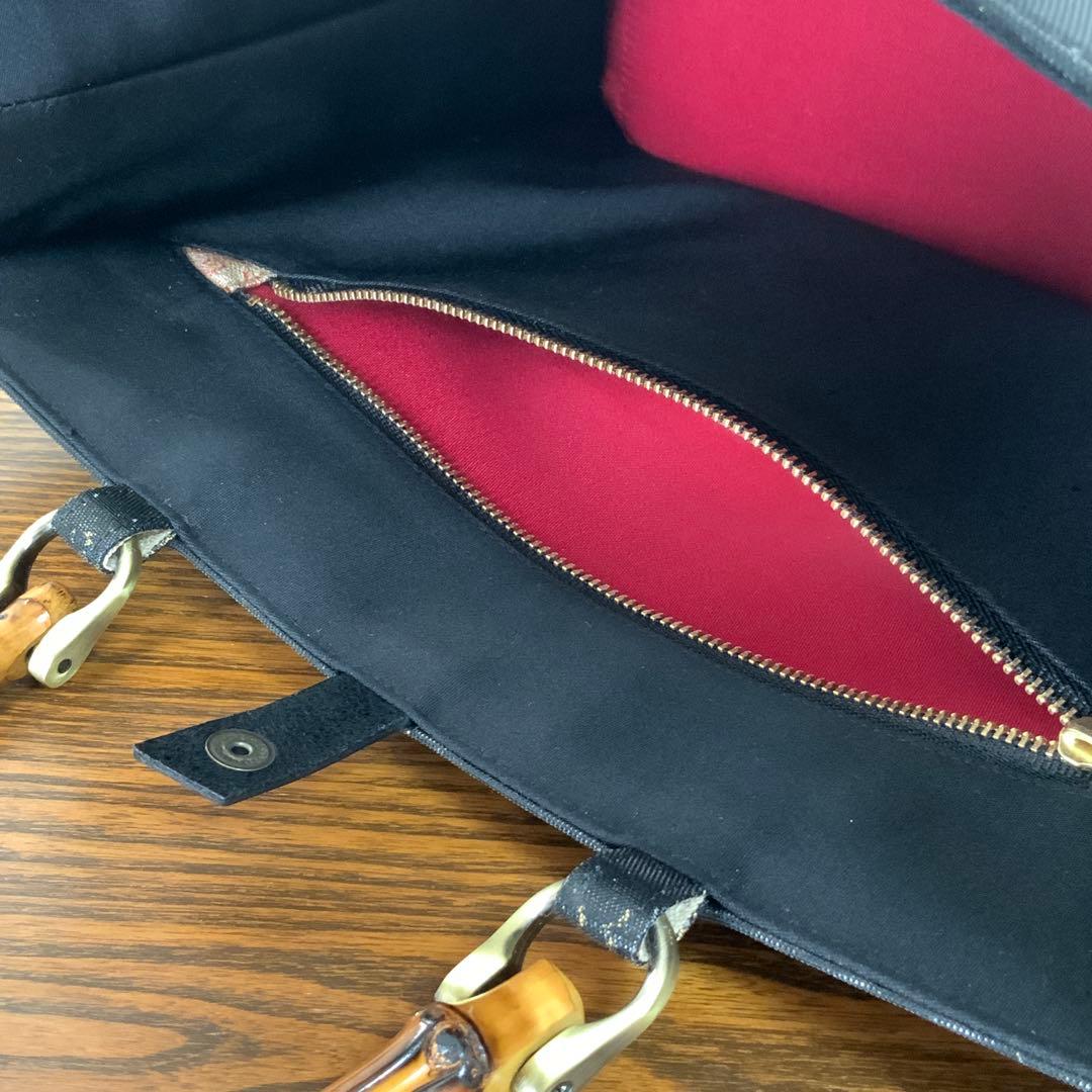 きらめく扇面に刺繍の白梅　袋帯　リメイク　バンブーハンドルバッグ　浅型マチ広め