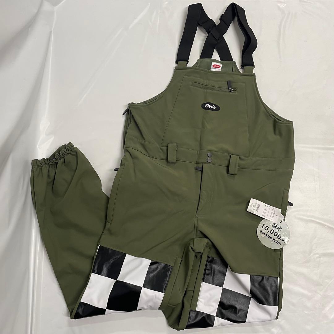 Slyde スノーボードウェア ビブパンツ L カーキ 22SNSLY004