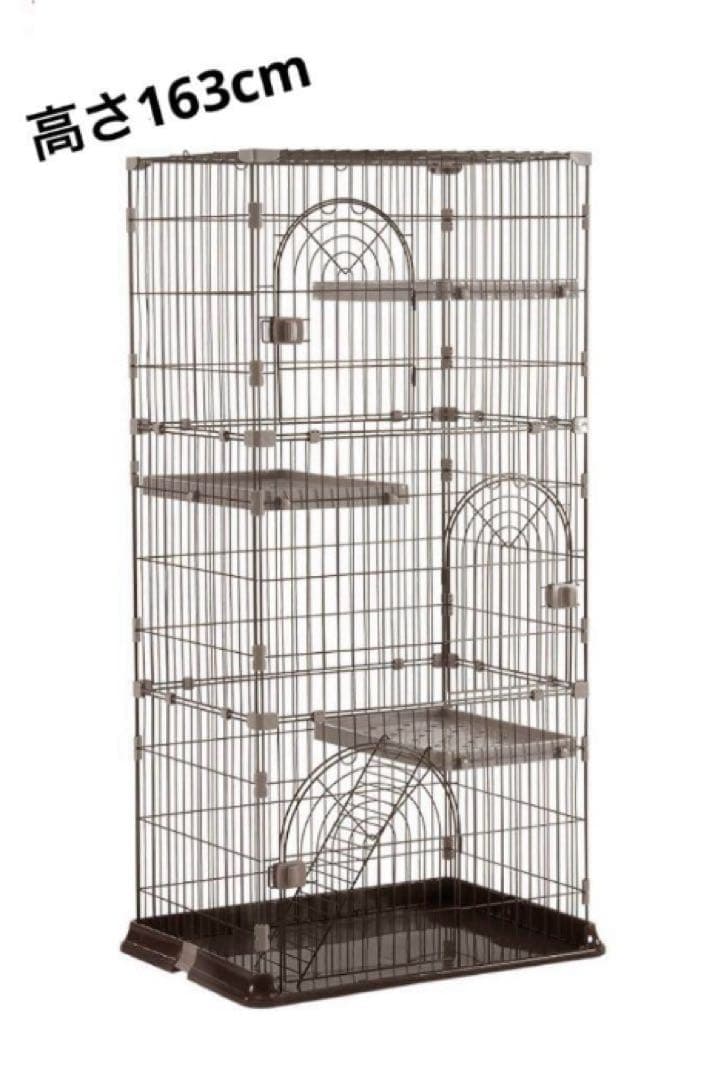 新品　キャットケージ　キャットゲージ　猫用品　ペットケージ　ブラウン　高さ163