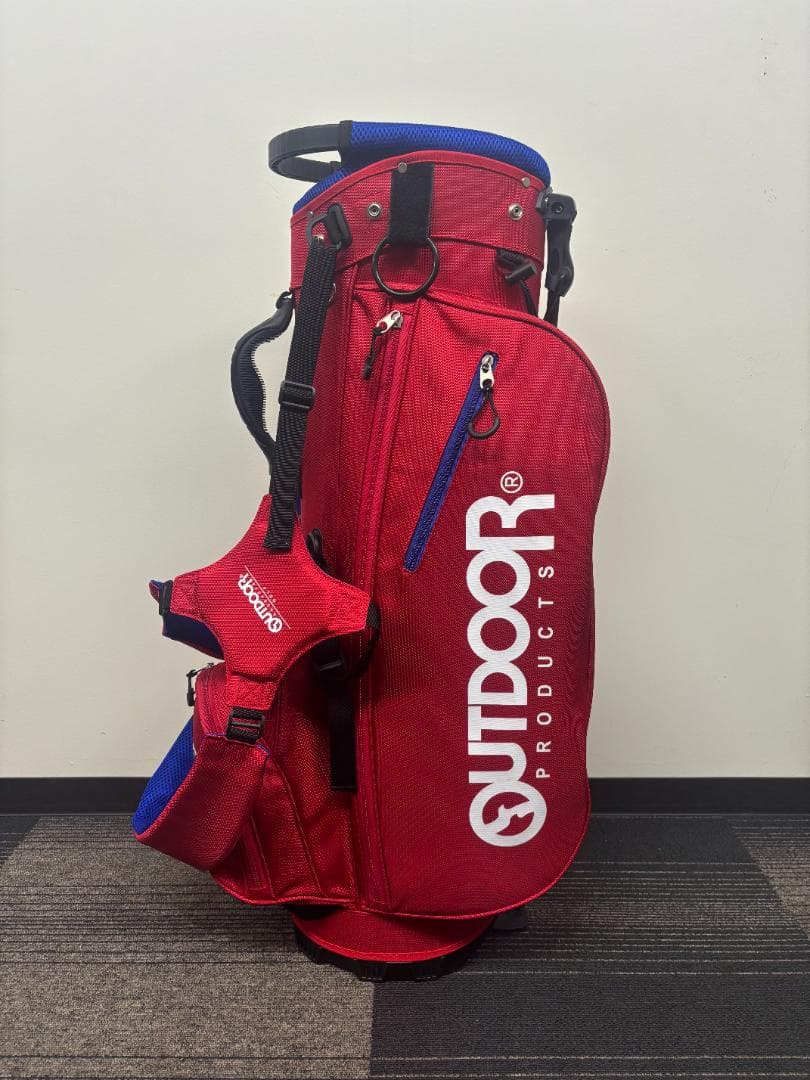 OUTDOOR PRODUCTS スタンド式キャディバッグ レッド