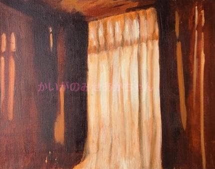 32×41㎝「夕方の部屋の中 D」油彩・原画・F6