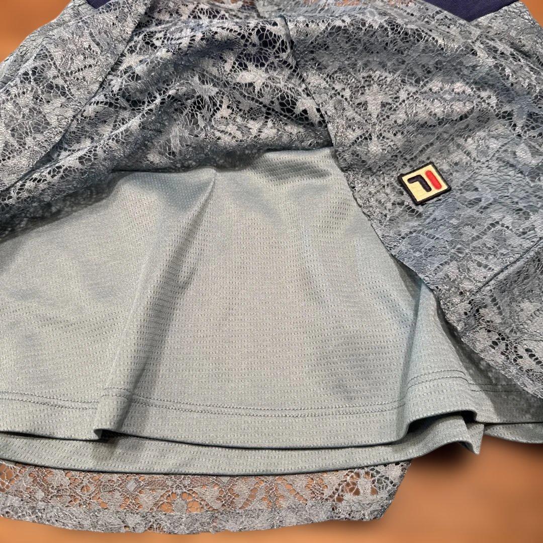 FILA テニスウェア レース　セットアップ深緑色