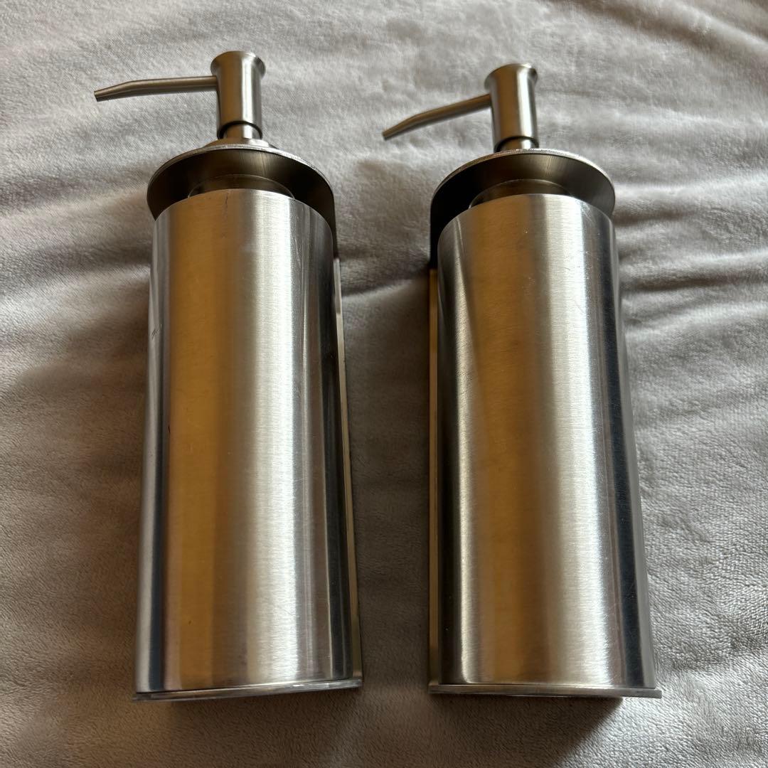 ステンレス製ポンプ式ソープディスペンサー2個セット　リラインス