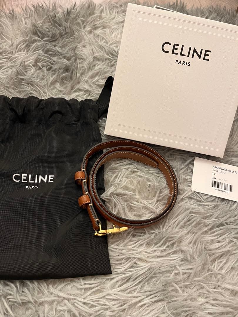 【ほぼ新品】CELINE トリオンフ ベルト 18mm ブラウン