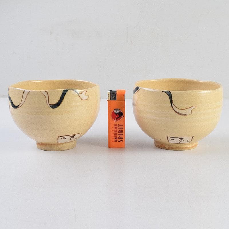 Mikan　尾形乾山紫翆深省風神雷神茶碗壱双方谷浩明極め箱　MR9472H