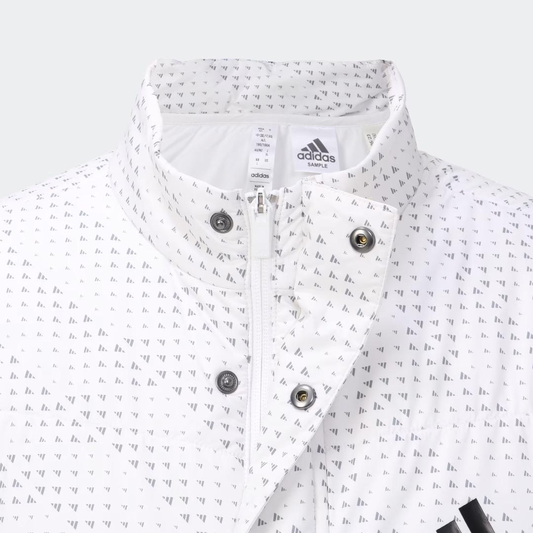 【L】秋冬 定価24,200円 アディダス ゴルフ 中綿 キルトジャケット 白