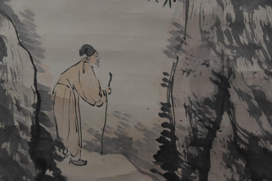 【真作】田中頼璋/高士探梅図/山水人物図/掛軸/名家伝来/Z-893